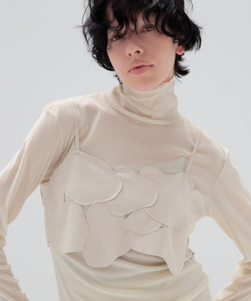 DRESSLAVE(ドレスレイブ)の「nylon tulle flocky turtleneck pull(ナイロンチュールフロッキータートルネックプルオーバー)(Tシャツ/カットソー・レディース・グレー/ホワイト・38)」の13枚目の写真
