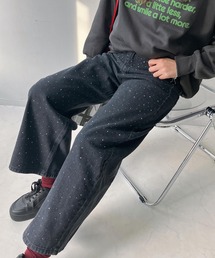 AS KNOW AS plus | ●ブランドロゴ アソートデザイン ワイドカーブパンツ(オーバーダイ・ビジュー・グラデーション)(デニムパンツ)