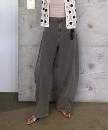 AS KNOW AS plus | ●アソートデザイン ワイドカーブデニムパンツ（オーバーダイ・ビジュー・グラデーション）(デニムパンツ)