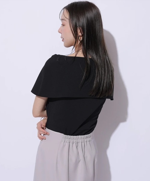 Mystrada(マイストラーダ)の「スリットケープブラウス(シャツ/ブラウス・レディース・ホワイト/ブラック/レッド系その他3/ブラック系その他・38/36)」の6枚目の写真