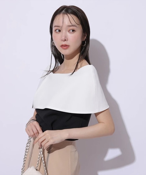 Mystrada(マイストラーダ)の「スリットケープブラウス(シャツ/ブラウス・レディース・ホワイト/ブラック/レッド系その他3/ブラック系その他・38/36)」の13枚目の写真