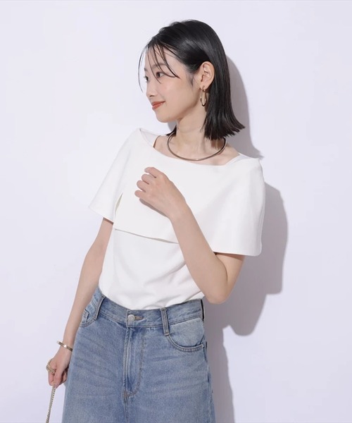 Mystrada(マイストラーダ)の「スリットケープブラウス(シャツ/ブラウス・レディース・ホワイト/ブラック/レッド系その他3/ブラック系その他・38/36)」の19枚目の写真