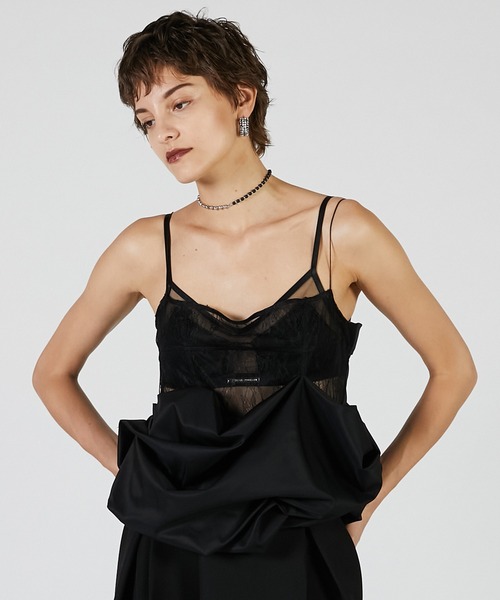 PRANK PROJECT(プランクプロジェクト)の「ボリュームヘムキャミソール / Volume Hem Camisole(キャミソール・レディース・ブラック/ベージュ・FREE)」の2枚目の写真