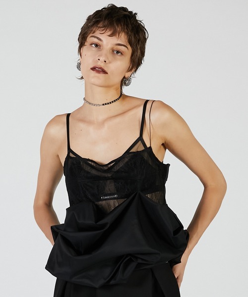 PRANK PROJECT(プランクプロジェクト)の「ボリュームヘムキャミソール / Volume Hem Camisole(キャミソール・レディース・ブラック/ベージュ・FREE)」の6枚目の写真