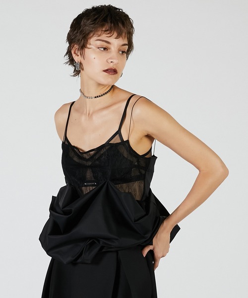 PRANK PROJECT(プランクプロジェクト)の「ボリュームヘムキャミソール / Volume Hem Camisole(キャミソール・レディース・ブラック/ベージュ・FREE)」の7枚目の写真