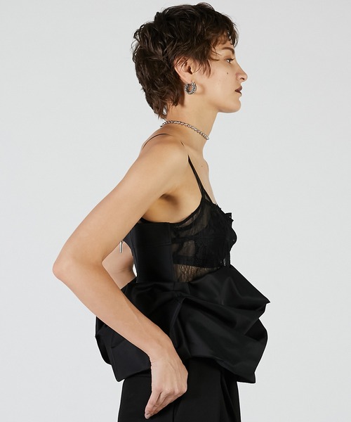 PRANK PROJECT(プランクプロジェクト)の「ボリュームヘムキャミソール / Volume Hem Camisole(キャミソール・レディース・ブラック/ベージュ・FREE)」の9枚目の写真
