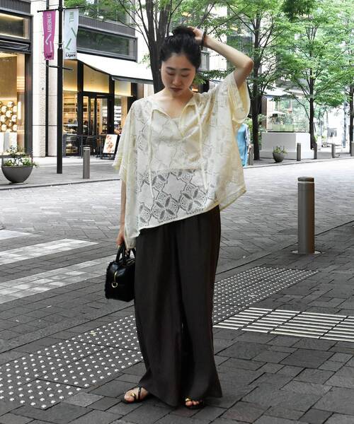 le.coeur blanc（ルクールブラン）の「パッチワーク風レーススキッパーブラウス（シャツ/ブラウス・レディース・オフホワイト/ブラック・38）」の13枚目の写真