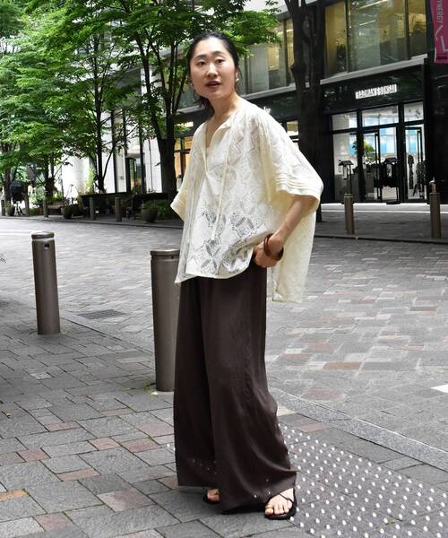 le.coeur blanc（ルクールブラン）の「パッチワーク風レーススキッパーブラウス（シャツ/ブラウス・レディース・オフホワイト/ブラック・38）」の17枚目の写真