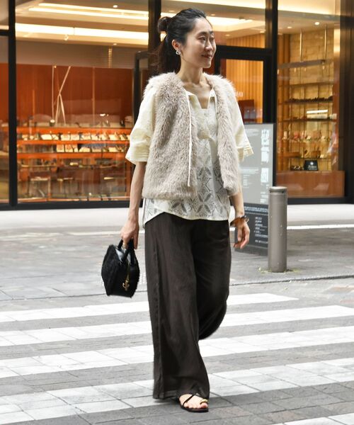 le.coeur blanc（ルクールブラン）の「パッチワーク風レーススキッパーブラウス（シャツ/ブラウス・レディース・オフホワイト/ブラック・38）」の18枚目の写真