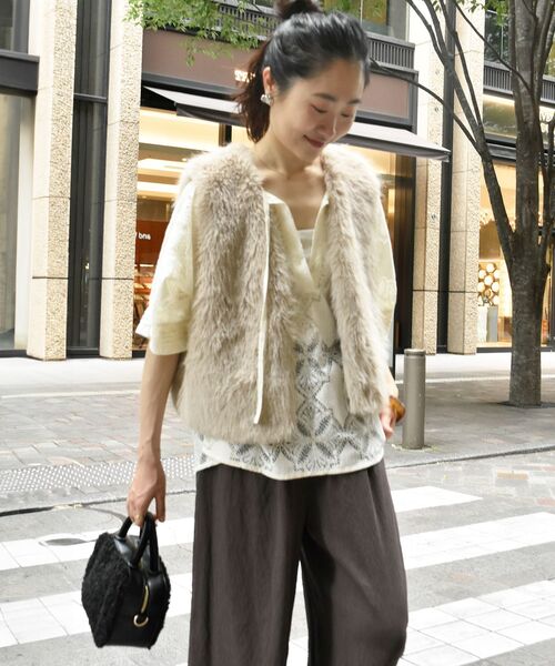 le.coeur blanc（ルクールブラン）の「パッチワーク風レーススキッパーブラウス（シャツ/ブラウス・レディース・オフホワイト/ブラック・38）」の21枚目の写真