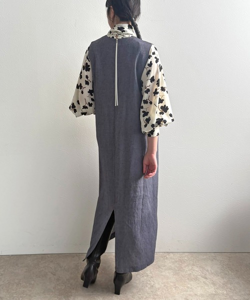 LHELBIE（レルビエ）の「Iラインジャンスカ（ジャンパースカート・レディース・テラコッタ/ネイビー/ブラック・M）」の7枚目の写真