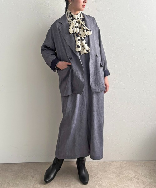 LHELBIE（レルビエ）の「Iラインジャンスカ（ジャンパースカート・レディース・テラコッタ/ネイビー/ブラック・M）」の8枚目の写真