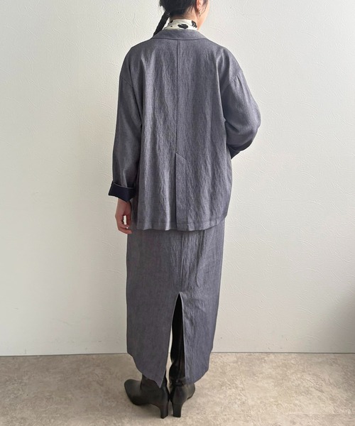 LHELBIE（レルビエ）の「Iラインジャンスカ（ジャンパースカート・レディース・テラコッタ/ネイビー/ブラック・M）」の9枚目の写真