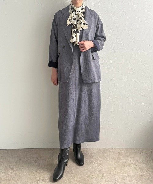 LHELBIE（レルビエ）の「Iラインジャンスカ（ジャンパースカート・レディース・テラコッタ/ネイビー/ブラック・M）」の10枚目の写真