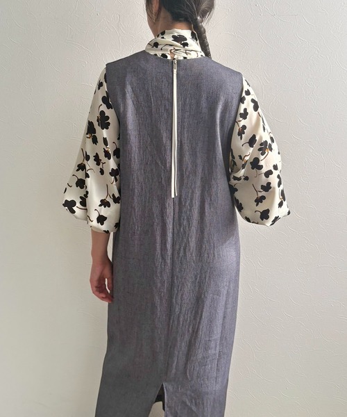 LHELBIE（レルビエ）の「Iラインジャンスカ（ジャンパースカート・レディース・テラコッタ/ネイビー/ブラック・M）」の13枚目の写真