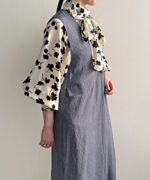 LHELBIE（レルビエ）の「Iラインジャンスカ（ジャンパースカート・レディース・テラコッタ/ネイビー/ブラック・M）」の14枚目の写真