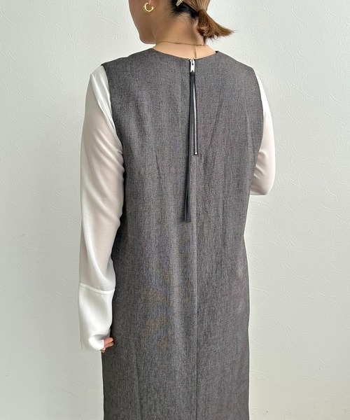 LHELBIE（レルビエ）の「Iラインジャンスカ（ジャンパースカート・レディース・テラコッタ/ネイビー/ブラック・M）」の22枚目の写真