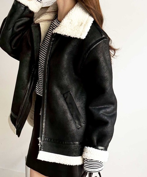 イタリア製 美品 GIMO'S ジモス 最高級シェアリングムートンコート 黒XL イタリア製 美品 GIMO'S ジモス 最高級シェアリングムートンコート 黒