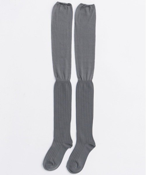 MAISON SPECIAL(メゾンスペシャル)の「Knee-high Socks/ニーハイソックス(ソックス/靴下・レディース・グレー/アイボリー/ブラック・FREE)」の3枚目の写真