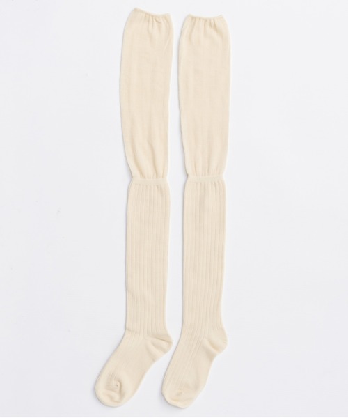 MAISON SPECIAL(メゾンスペシャル)の「Knee-high Socks/ニーハイソックス(ソックス/靴下・レディース・グレー/アイボリー/ブラック・FREE)」の7枚目の写真