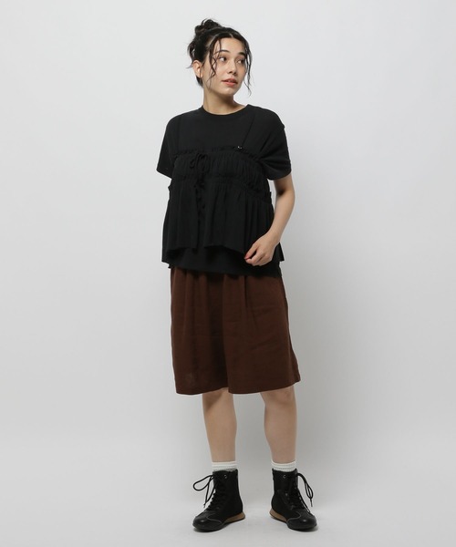 ニコアンド[人気スタッフプロデュース企画]サロペットと2WAYTシャツ3点セット niko and（ニコアンド）の「[niko and JEANS 2023AW