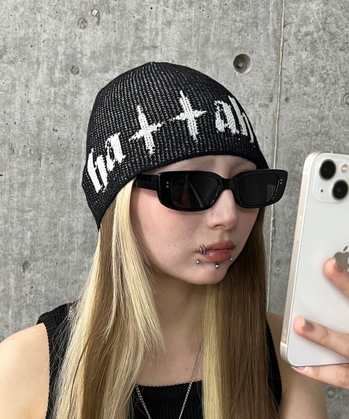 Figments（フィグメンツ）の「サマーニットahワッチ（ニットキャップ/ビーニー・レディース・ブラック/ホワイト・FREE）」の4枚目の写真