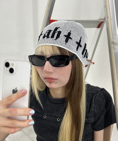 Figments（フィグメンツ）の「サマーニットahワッチ（ニットキャップ/ビーニー・レディース・ブラック/ホワイト・FREE）」の5枚目の写真