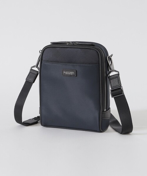 BLACK LABEL CRESTBRIDGE（ブラックレーベル・クレストブリッジ）の「ナイロンコンビカルゼシャドークレストブリッジチェックビジネスミニクロスボディバッグ（ショルダーバッグ・メンズ・ブラック/ネイビー・FREE）」の2枚目の写真