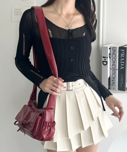 wears(ウェアーズ)の「ギャザーショルダーリボンバッグ(ショルダーバッグ・レディース・レッド/ブラック/アイボリー/シルバー・FREE)」の13枚目の写真