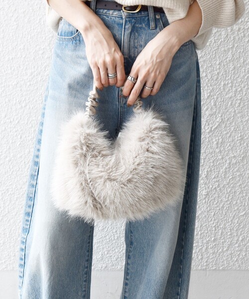 SHIPS any: 2WAY フェイクファー ギャザー ショルダー バッグ