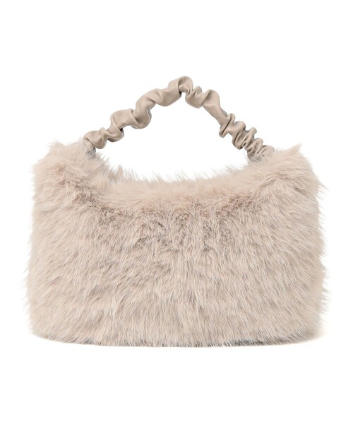 SHIPS any: 2WAY フェイクファー ギャザー ショルダー バッグ