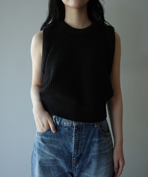 CLANE 3D RIB MESH KNIT TOPS（タンクトップ）｜CLANE（クラネ