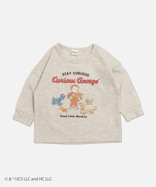 chil2（チルツー）の「〈おさるのジョージ〉長袖Tシャツ（Tシャツ/カットソー・キッズ・ミント/オートミール/ネイビー/チャコールグレー・80ｃｍ/90cm/110cm/100cm/120cm/130cm）」の5枚目の写真
