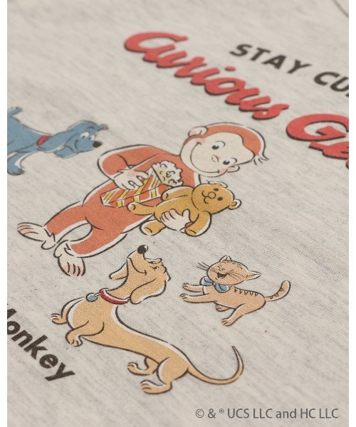 chil2（チルツー）の「〈おさるのジョージ〉長袖Tシャツ（Tシャツ/カットソー・キッズ・ミント/オートミール/ネイビー/チャコールグレー・80ｃｍ/90cm/110cm/100cm/120cm/130cm）」の8枚目の写真