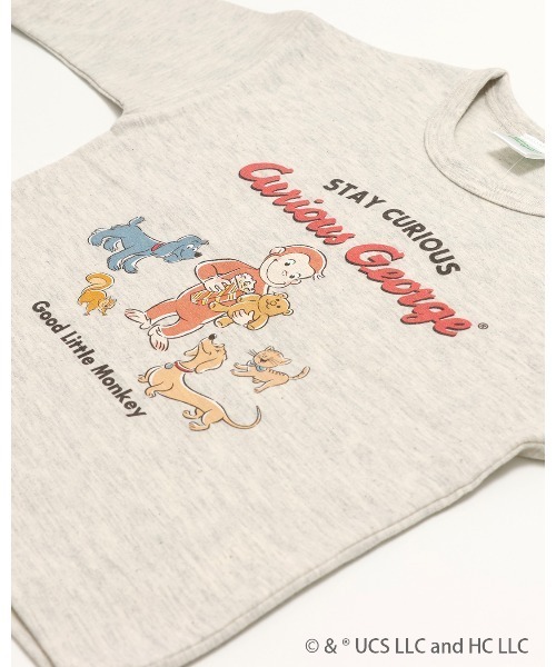 chil2（チルツー）の「〈おさるのジョージ〉長袖Tシャツ（Tシャツ/カットソー・キッズ・ミント/オートミール/ネイビー/チャコールグレー・80ｃｍ/90cm/110cm/100cm/120cm/130cm）」の10枚目の写真