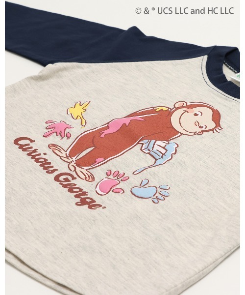 chil2（チルツー）の「〈おさるのジョージ〉長袖Tシャツ（Tシャツ/カットソー・キッズ・ミント/オートミール/ネイビー/チャコールグレー・80ｃｍ/90cm/110cm/100cm/120cm/130cm）」の15枚目の写真