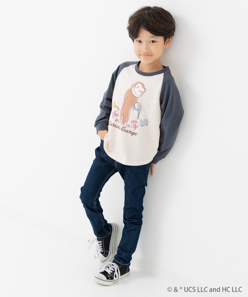 chil2（チルツー）の「〈おさるのジョージ〉長袖Tシャツ（Tシャツ/カットソー・キッズ・ミント/オートミール/ネイビー/チャコールグレー・80ｃｍ/90cm/110cm/100cm/120cm/130cm）」の18枚目の写真