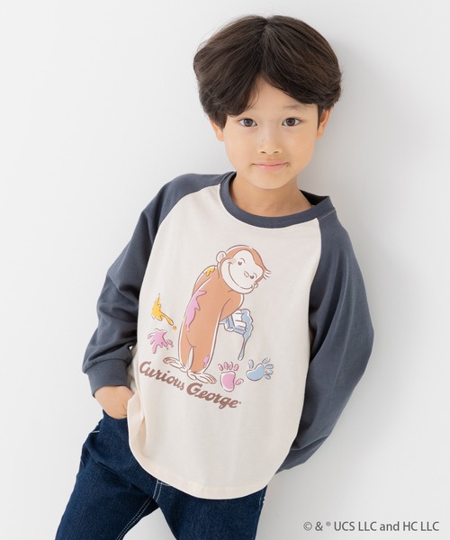 chil2（チルツー）の「〈おさるのジョージ〉長袖Tシャツ（Tシャツ/カットソー・キッズ・ミント/オートミール/ネイビー/チャコールグレー・80ｃｍ/90cm/110cm/100cm/120cm/130cm）」の19枚目の写真