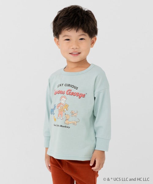 chil2（チルツー）の「〈おさるのジョージ〉長袖Tシャツ（Tシャツ/カットソー・キッズ・ミント/オートミール/ネイビー/チャコールグレー・80ｃｍ/90cm/110cm/100cm/120cm/130cm）」の21枚目の写真