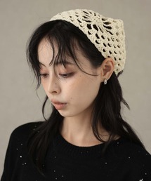 Ulysses（ユリシス）の「透かし編みトライアングルニットスカーフ/ボンネット（バンダナ/スカーフ）」