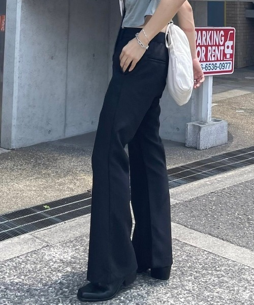 Chikashitsu +（チカシツプラス）の「【CS】full length flare slacks / 【シーエス】フルレングスフレアスラックス（スラックス・メンズ・ブラック・S/M）」の12枚目の写真
