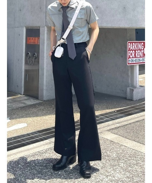 Chikashitsu +（チカシツプラス）の「【CS】full length flare slacks / 【シーエス】フルレングスフレアスラックス（スラックス・メンズ・ブラック・S/M）」の14枚目の写真