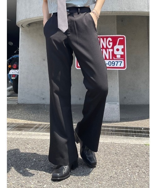 Chikashitsu +（チカシツプラス）の「【CS】full length flare slacks / 【シーエス】フルレングスフレアスラックス（スラックス・メンズ・ブラック・S/M）」の13枚目の写真