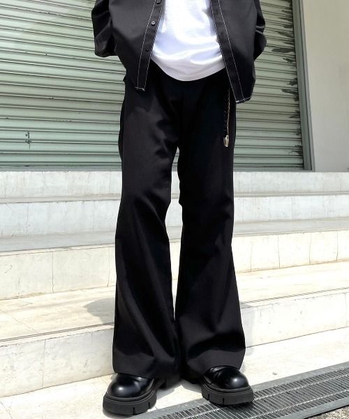 Chikashitsu +（チカシツプラス）の「【CS】full length flare slacks / 【シーエス】フルレングスフレアスラックス（スラックス・メンズ・ブラック・S/M）」の17枚目の写真