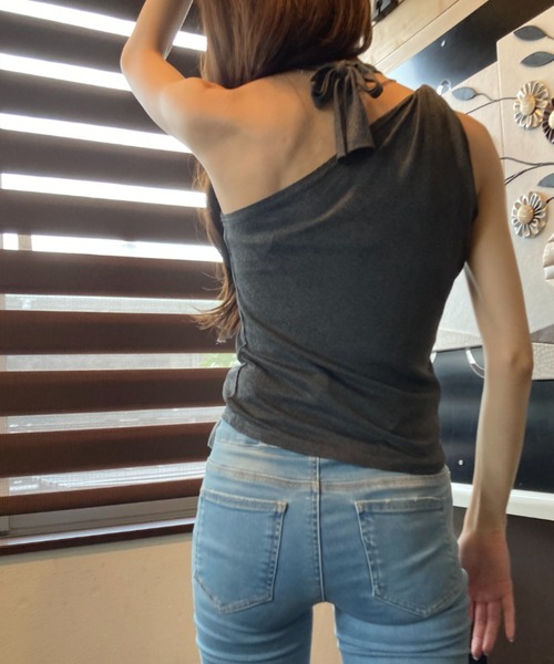 今期新作　room306 アシンメトリーワンショルダー　トップス room306 CONTEMPORARY / Asymmetry Ruffle One-shoulder Tops