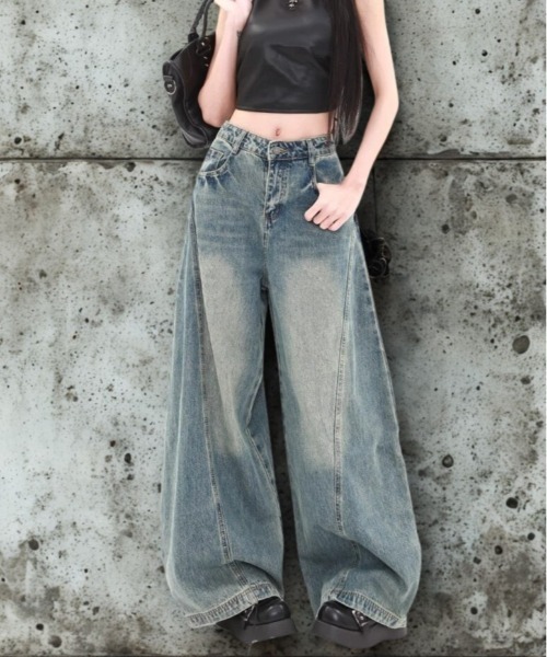 center i(センターアイ)の「ルーズカーブバルーンデニム(デニムパンツ・レディース・ブルー・S/M)」の3枚目の写真