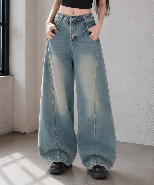 center i(センターアイ)の「ルーズカーブバルーンデニム(デニムパンツ・レディース・ブルー・S/M)」の9枚目の写真