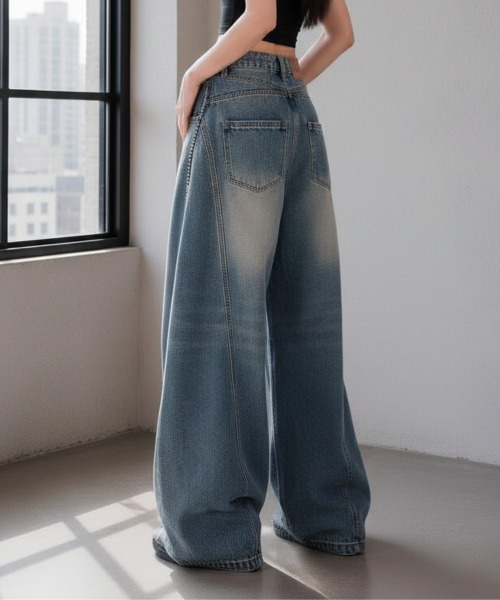 center i(センターアイ)の「ルーズカーブバルーンデニム(デニムパンツ・レディース・ブルー・S/M)」の11枚目の写真