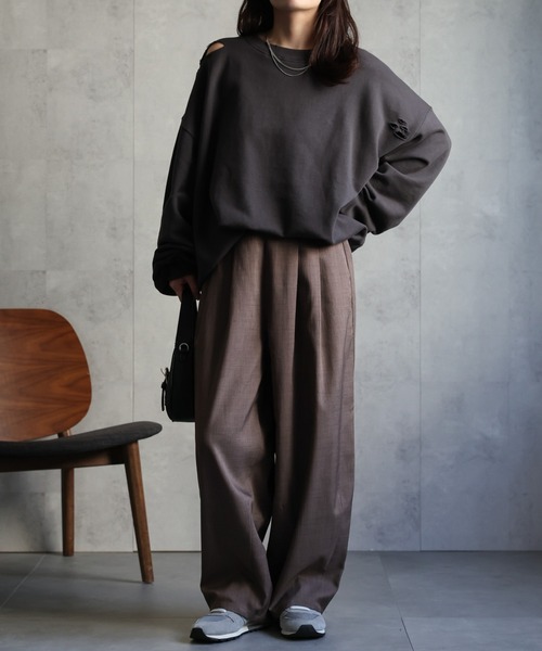 スウェットセットアップ ダメージスウェット ダメージ加工 supreme SUPERTHANKS トレーナー スウェット フロントプリント ダメージ加工