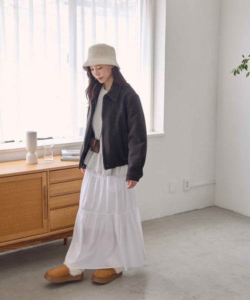 CHAN ME（チャンミ）の「裾フリルTシャツ（Tシャツ/カットソー・レディース・グレー/ネイビー/ホワイト/ブラック・X-LARGE/LARGE/MEDIUM）」の12枚目の写真